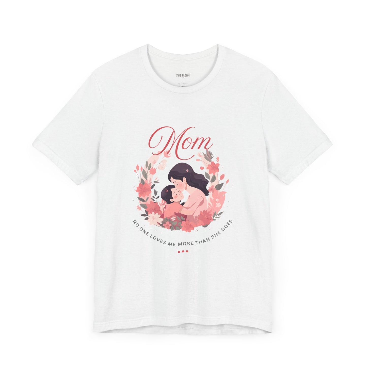 Mom Love Short Sleeve Tee - Floral Heart Design