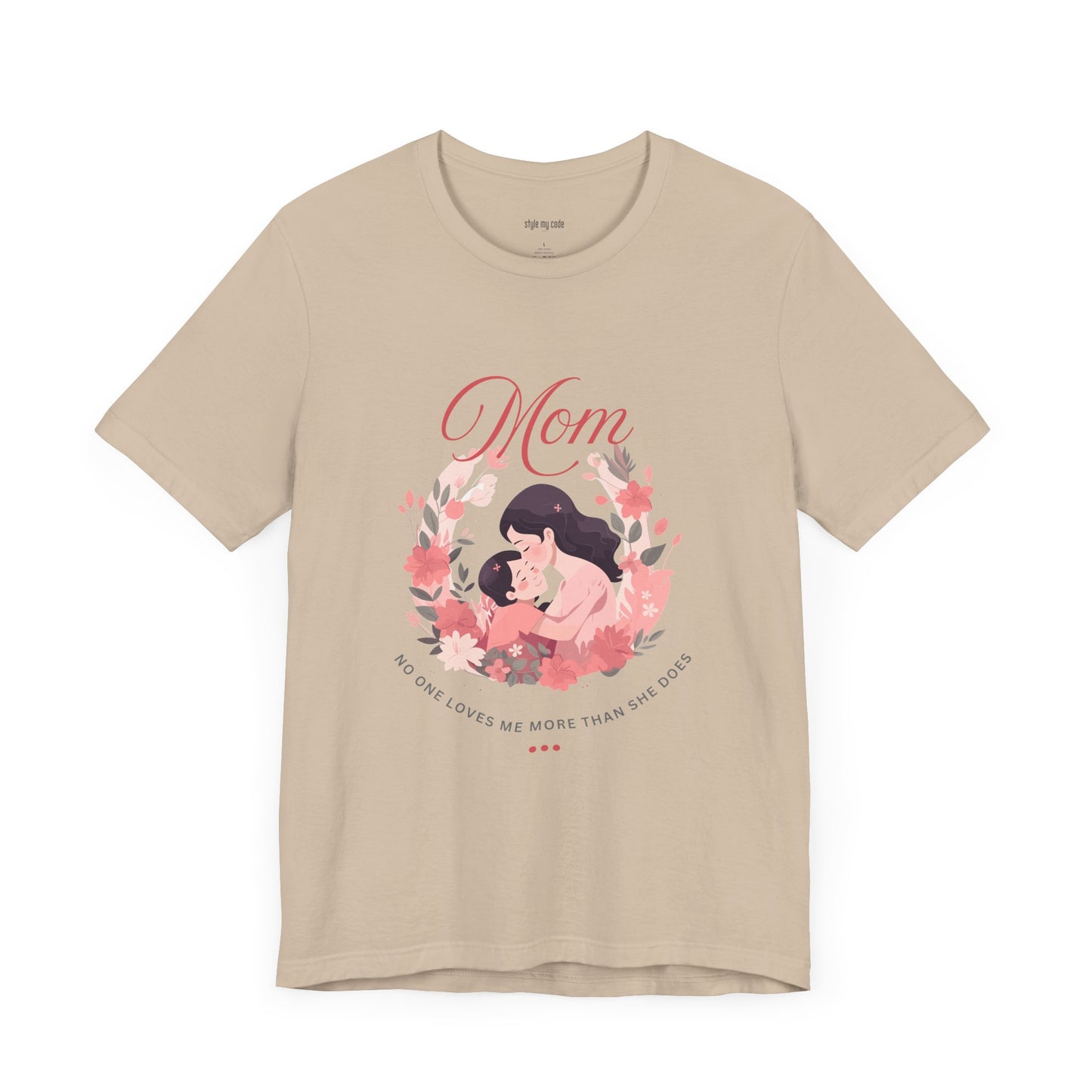 Mom Love Short Sleeve Tee - Floral Heart Design