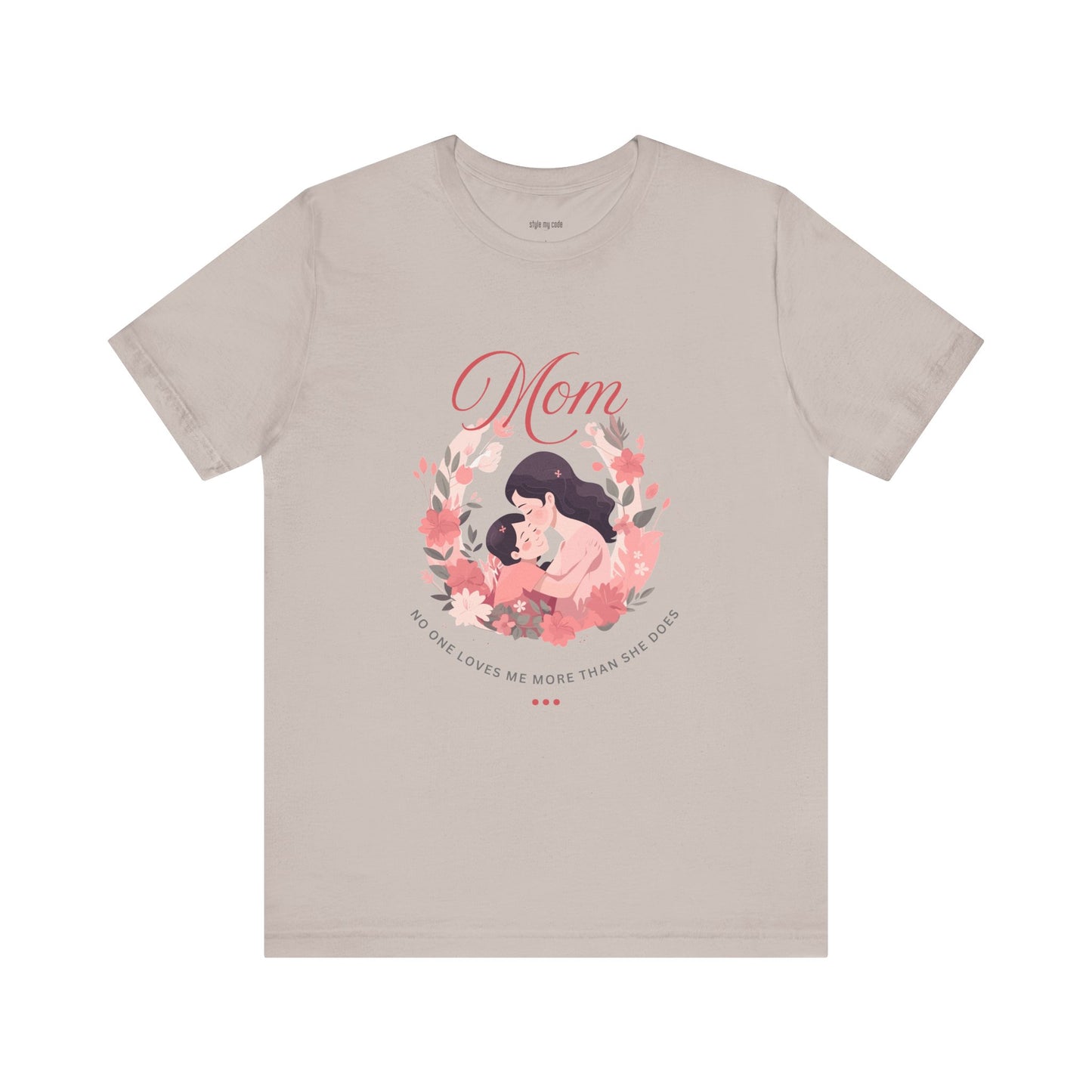 Mom Love Short Sleeve Tee - Floral Heart Design