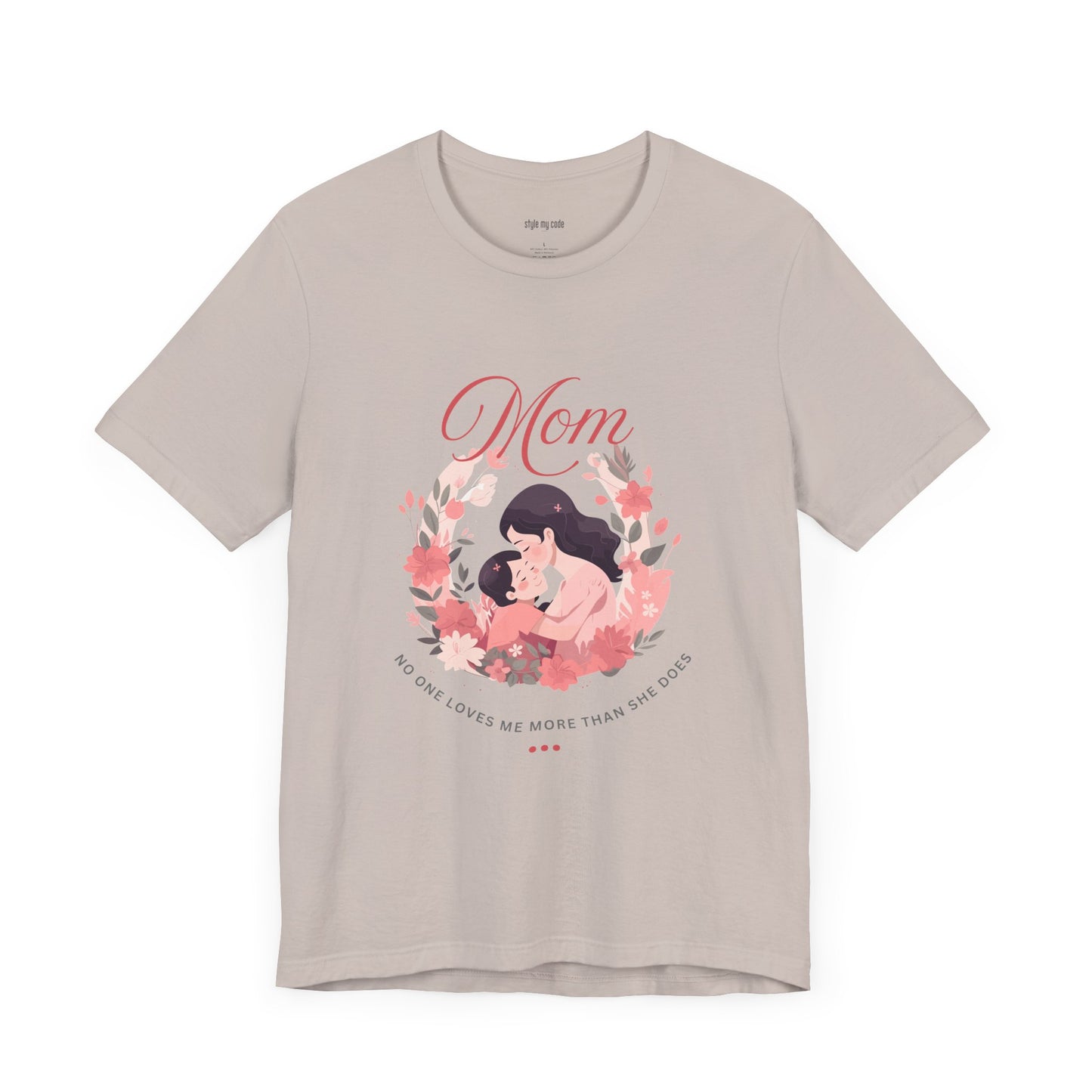 Mom Love Short Sleeve Tee - Floral Heart Design