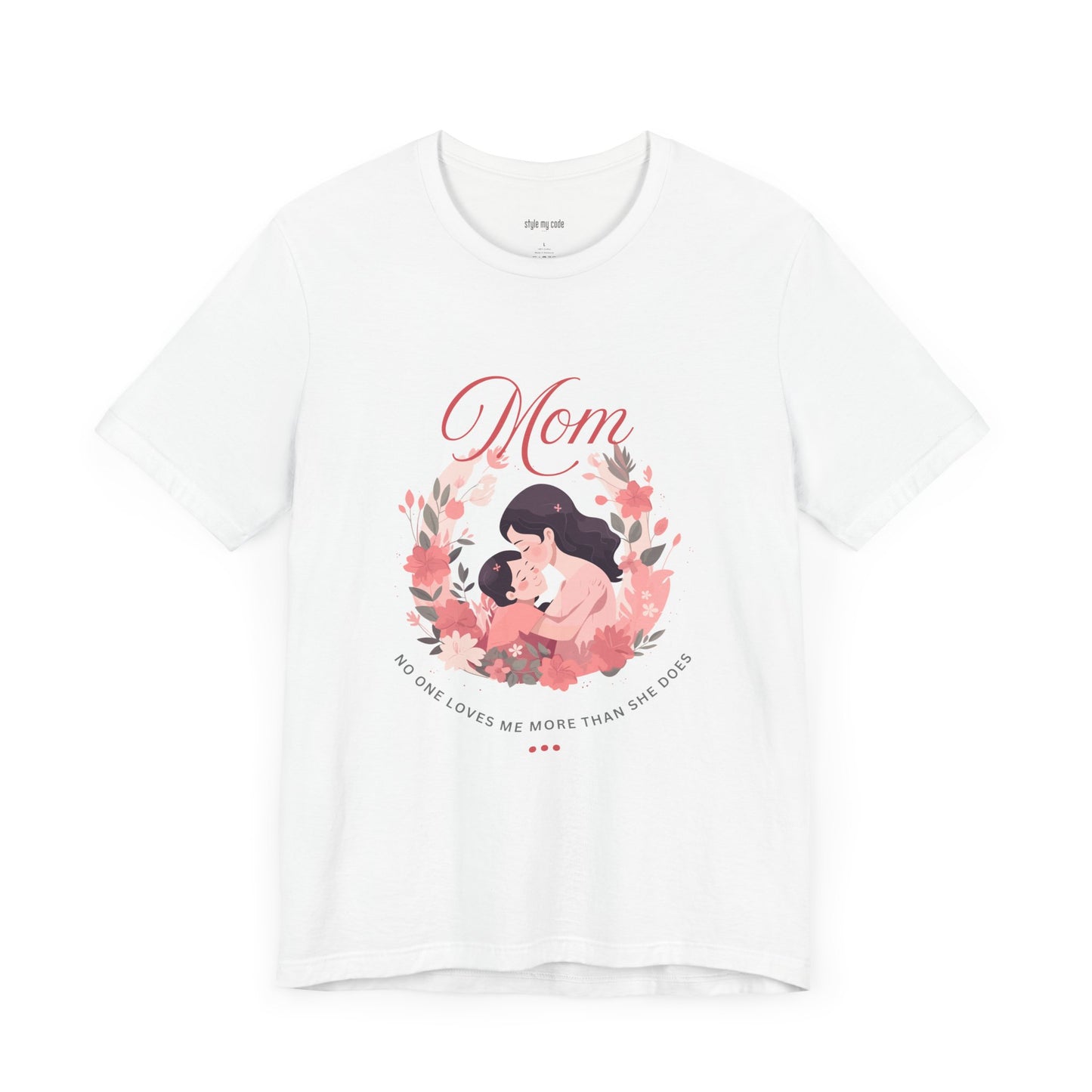 Mom Love Short Sleeve Tee - Floral Heart Design