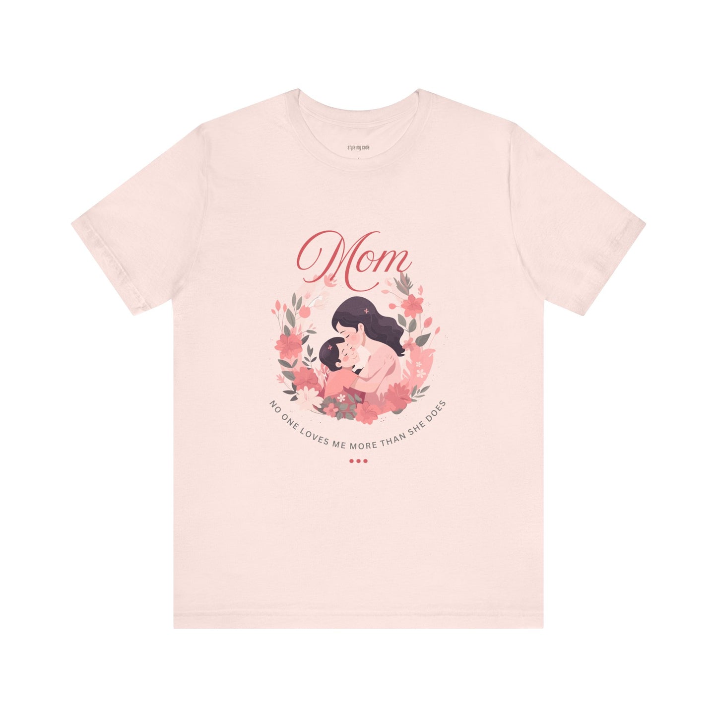 Mom Love Short Sleeve Tee - Floral Heart Design