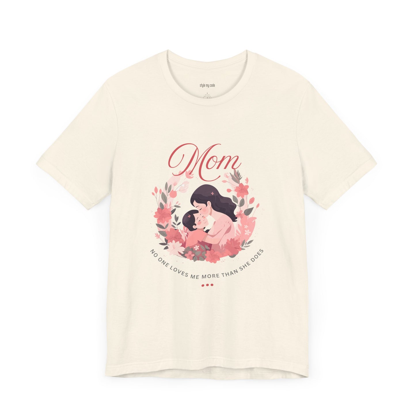 Mom Love Short Sleeve Tee - Floral Heart Design