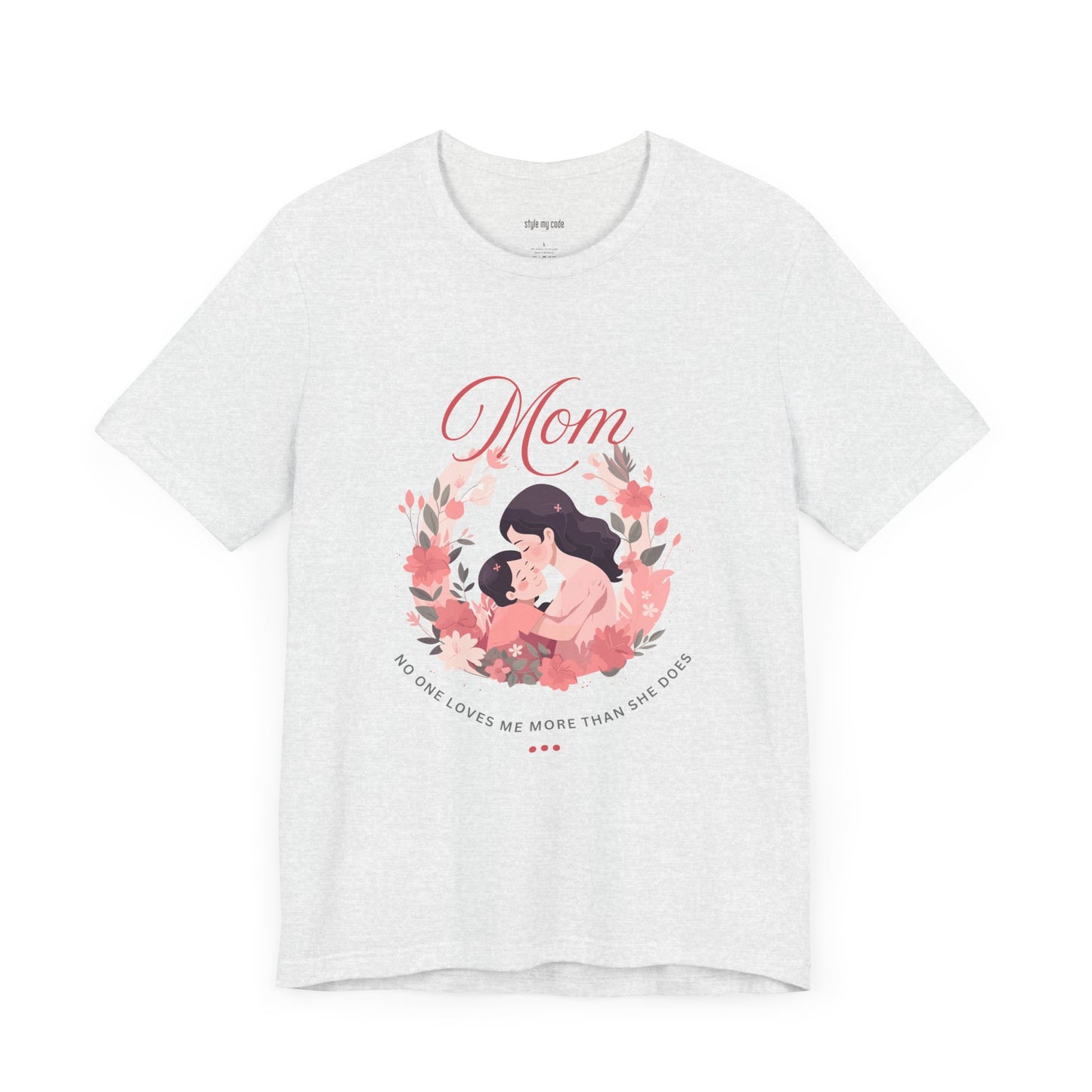 Mom Love Short Sleeve Tee - Floral Heart Design