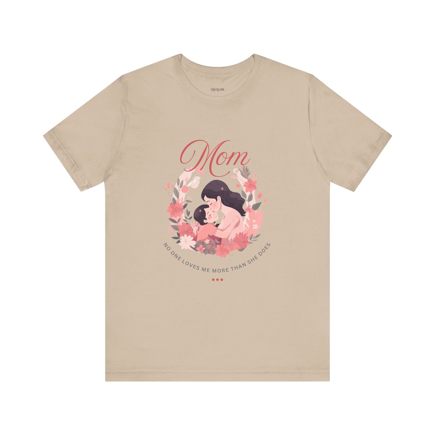 Mom Love Short Sleeve Tee - Floral Heart Design