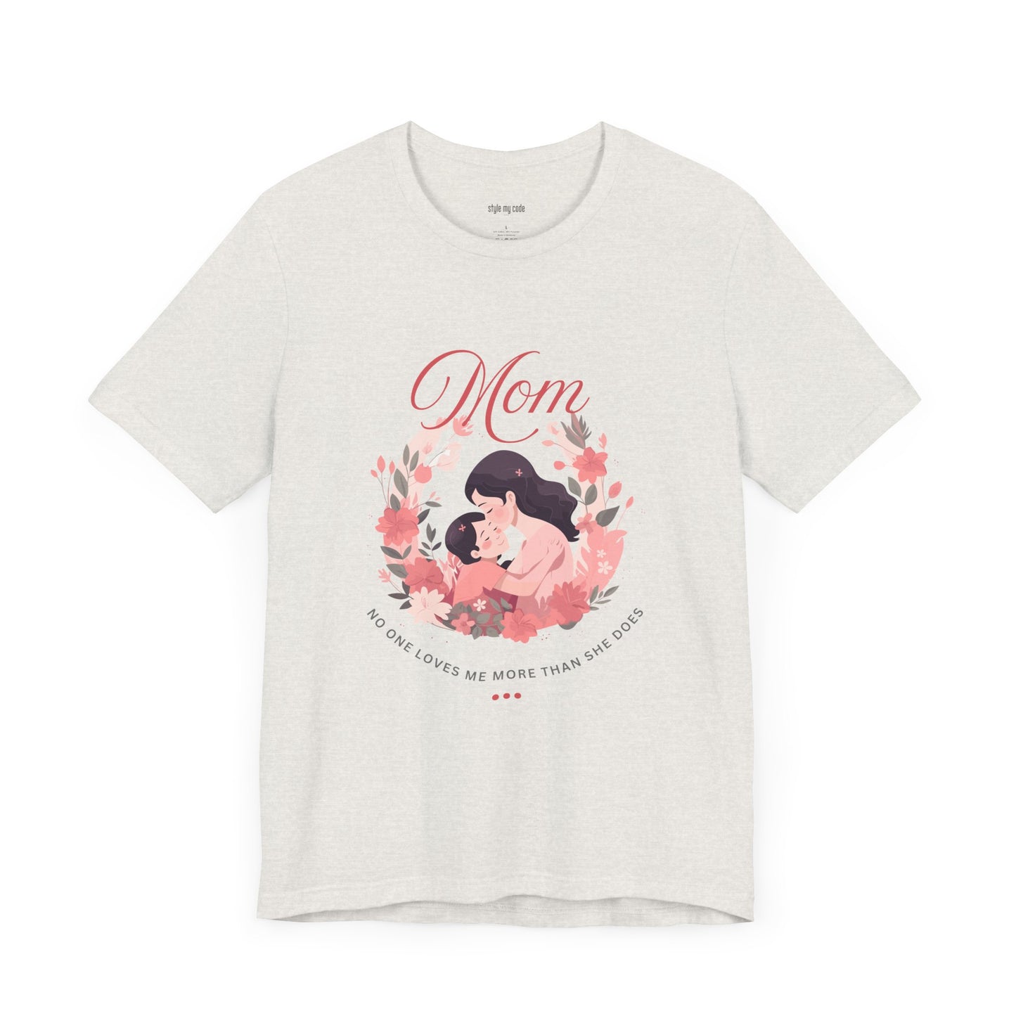 Mom Love Short Sleeve Tee - Floral Heart Design