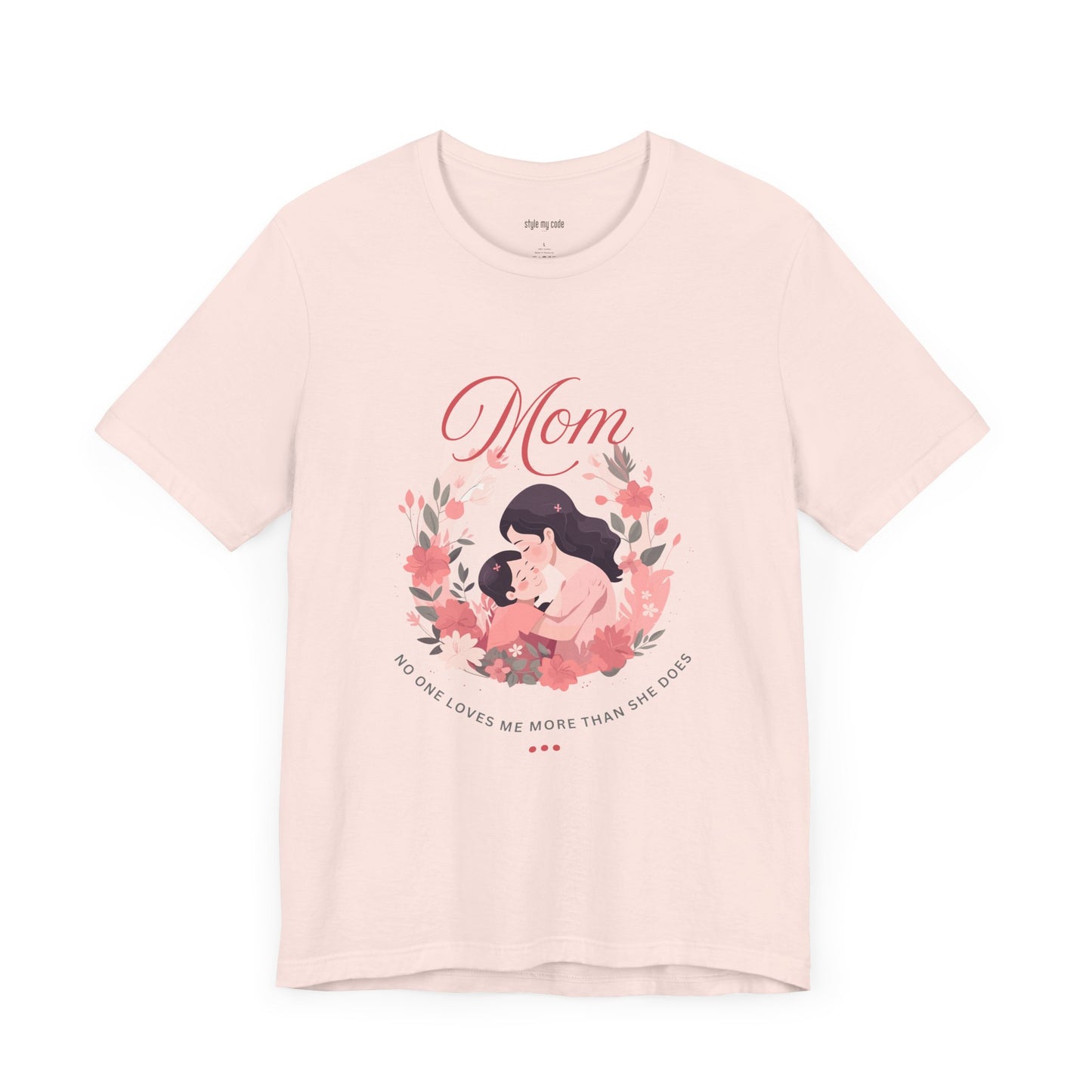 Mom Love Short Sleeve Tee - Floral Heart Design