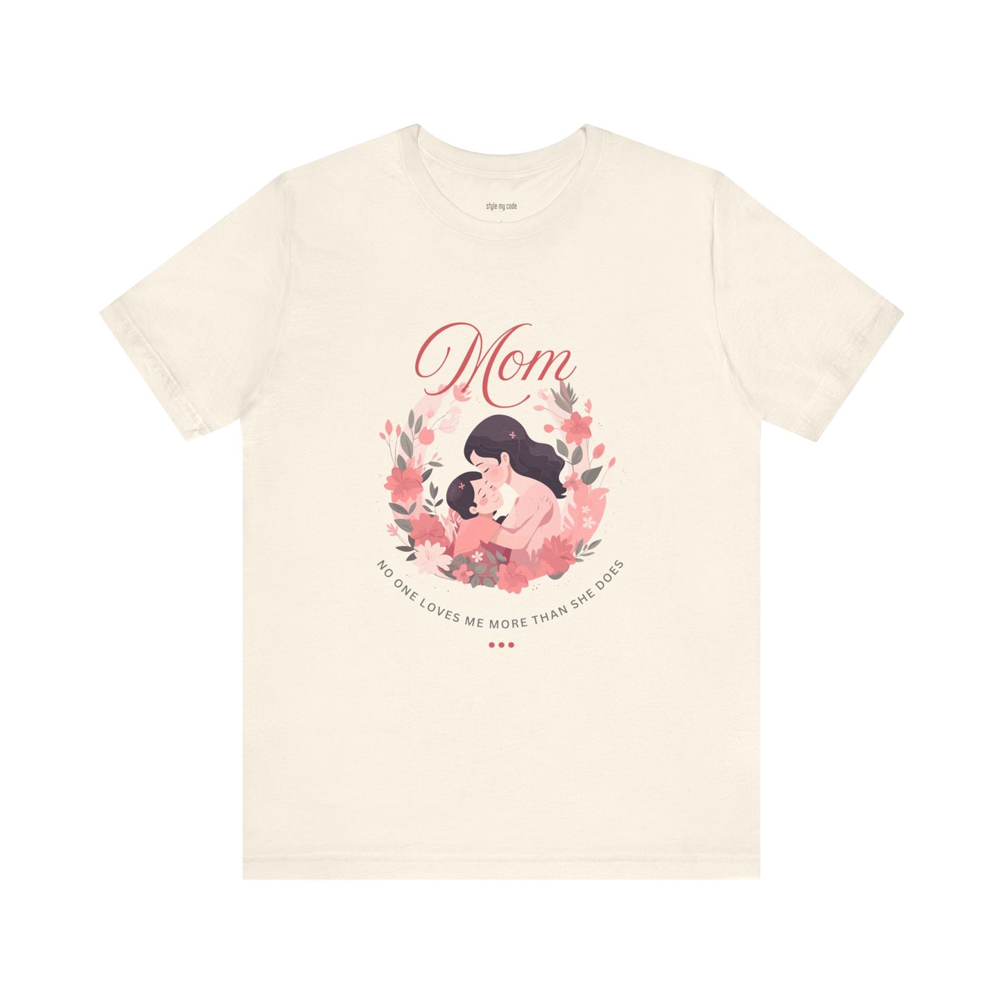 Mom Love Short Sleeve Tee - Floral Heart Design