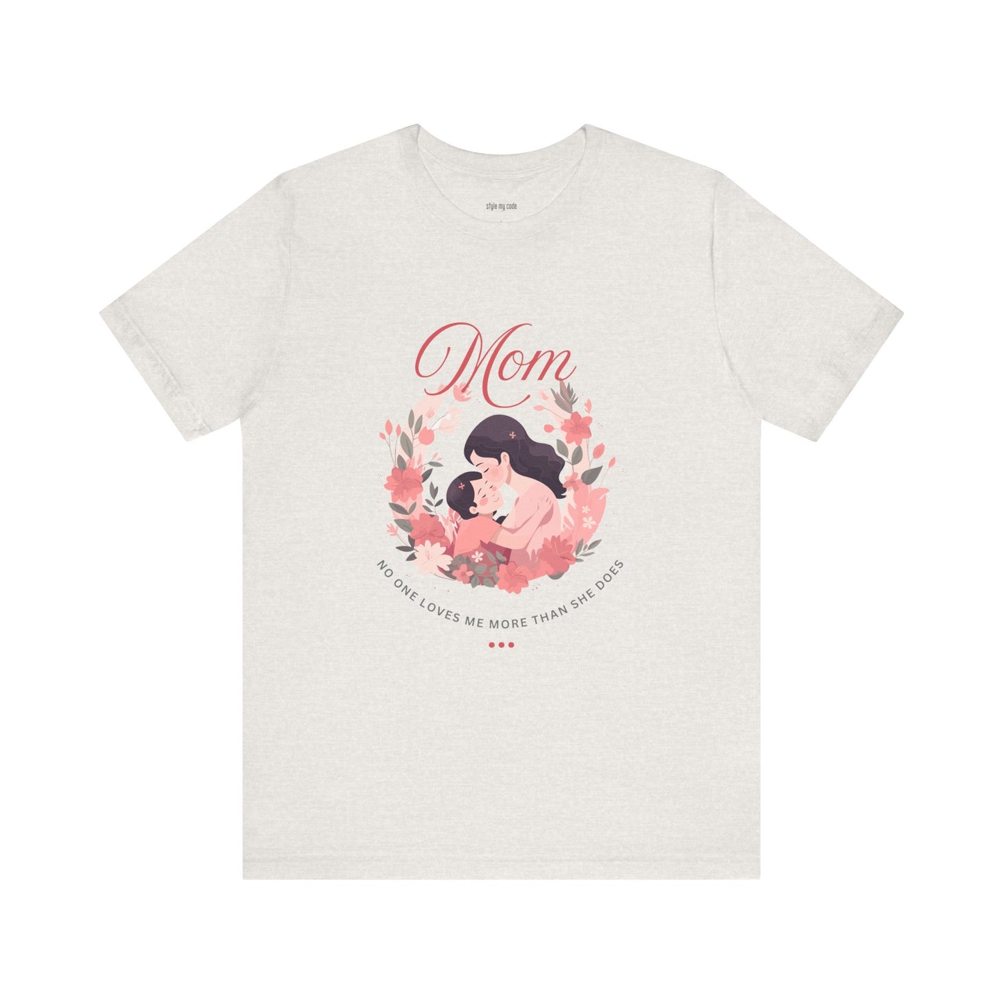 Mom Love Short Sleeve Tee - Floral Heart Design