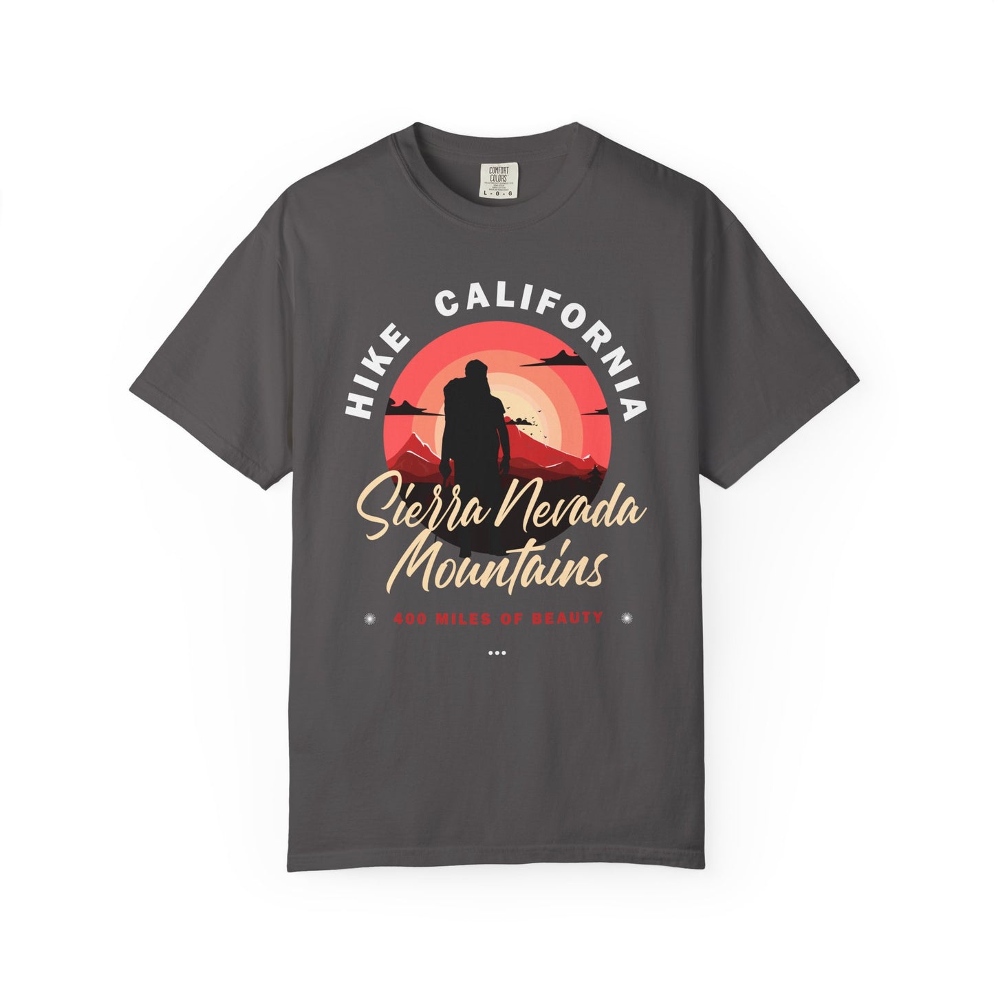 Sierra Nevada Mountains Hike T-Shirt - Unisex Garment-Dyed Tee for Outdoor Enthusiasts