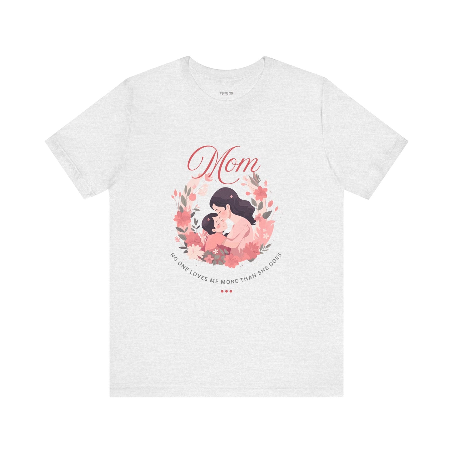 Mom Love Short Sleeve Tee - Floral Heart Design