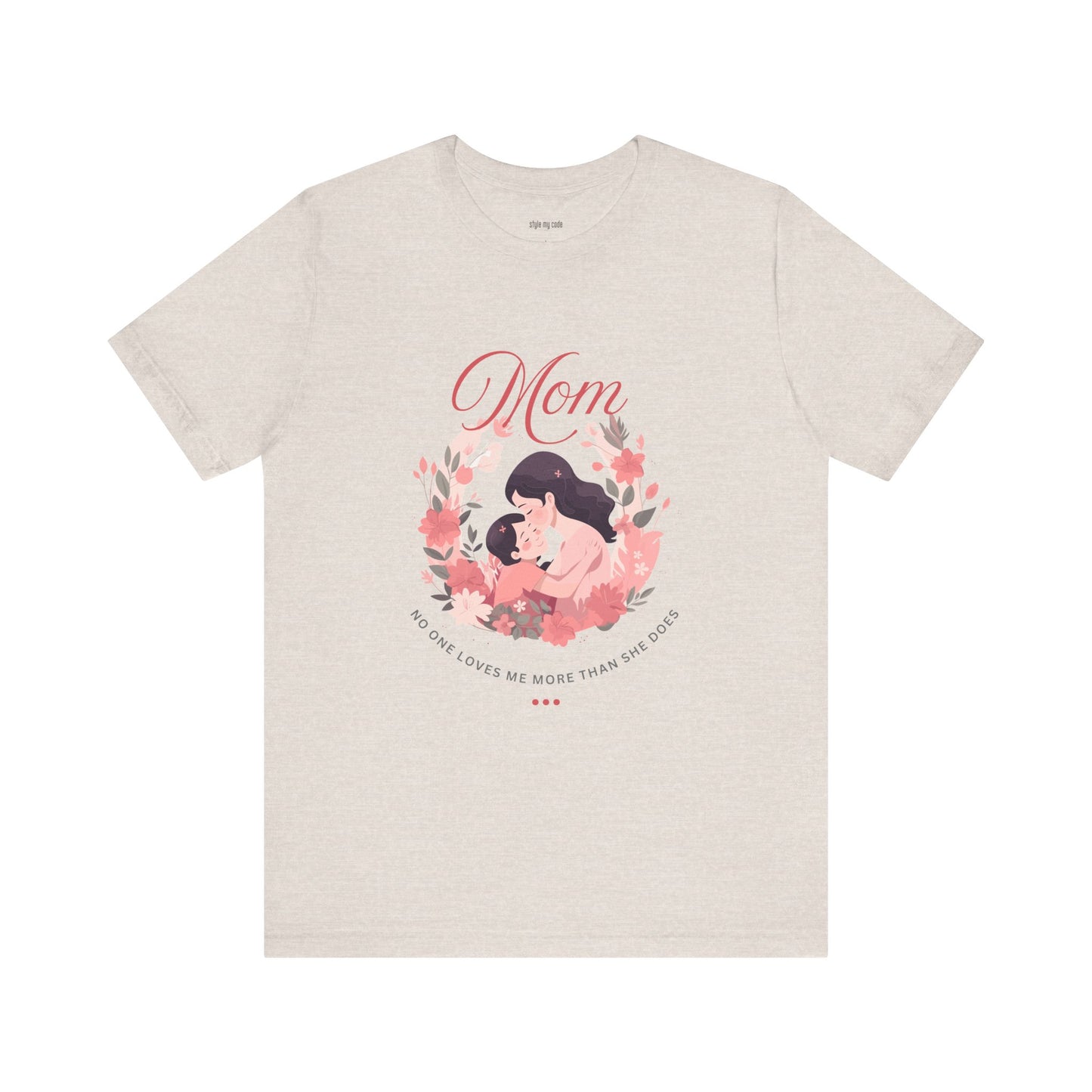 Mom Love Short Sleeve Tee - Floral Heart Design