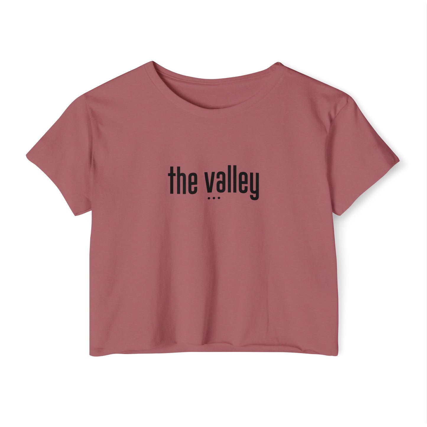 Trendy Women's Festival Crop - "The Valley" Graphic Crop Tee for Summer Vibes