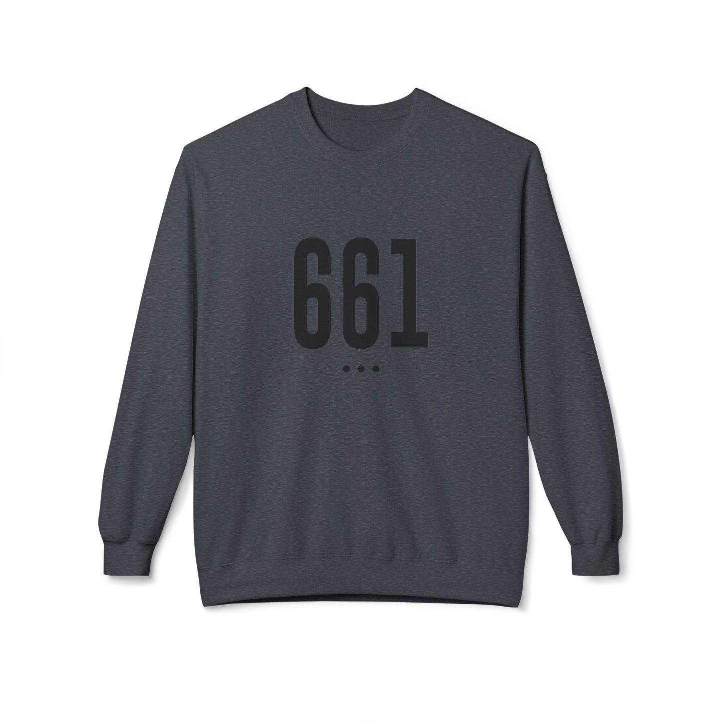 661 Unisex Black Logo Front Crewneck Sweatshirt