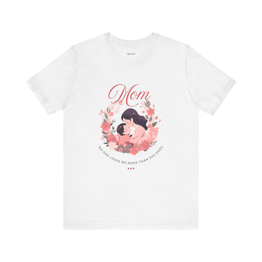 Mom Love Short Sleeve Tee - Floral Heart Design