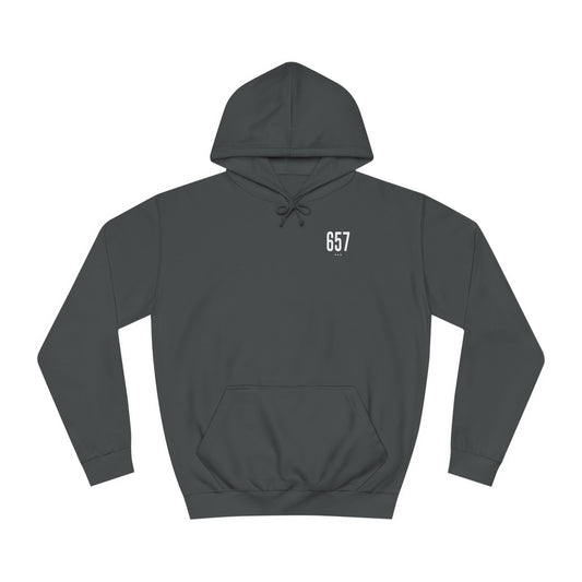 657 White Logo College Hoodie