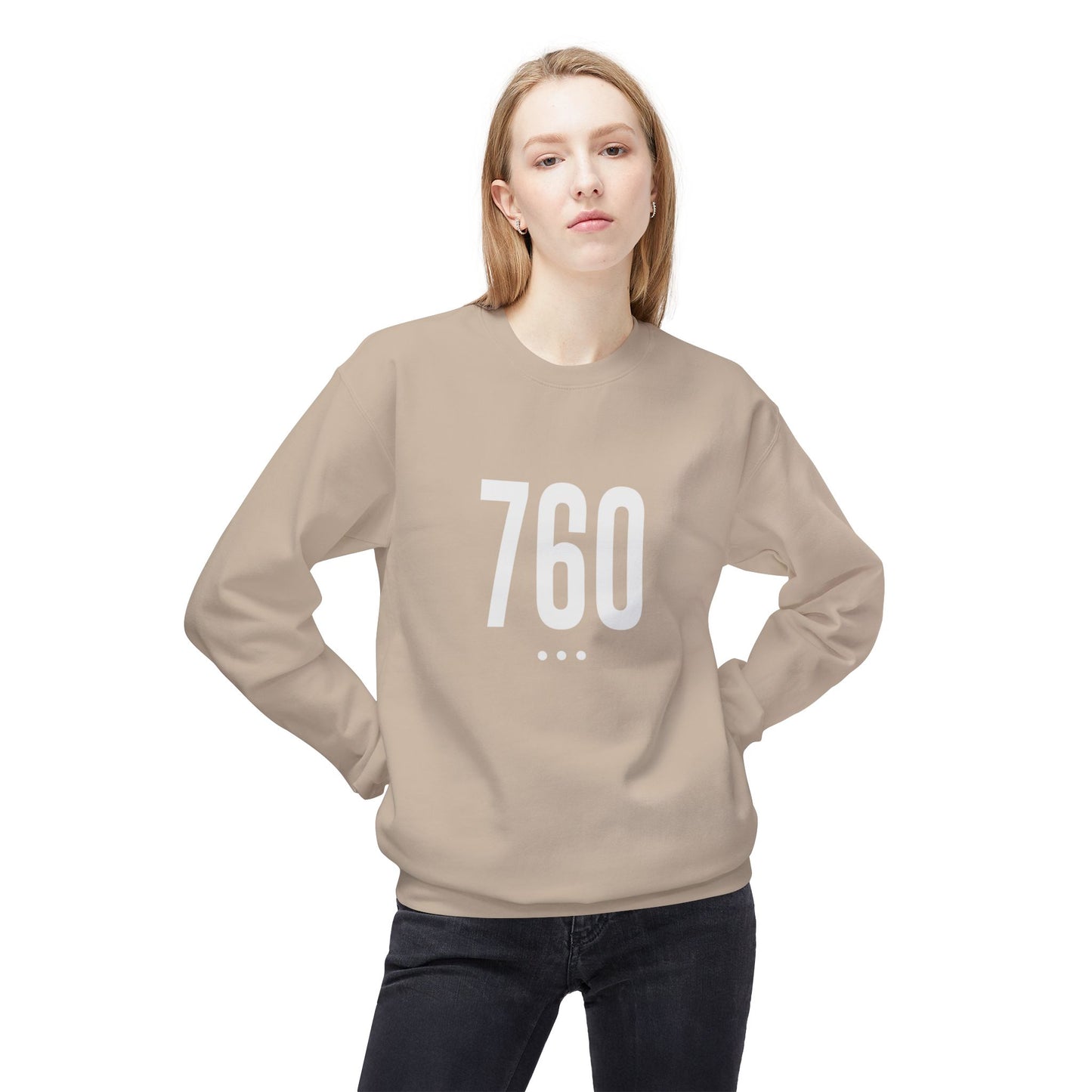 760 White Logo Front Unisex Crewneck Sweatshirt