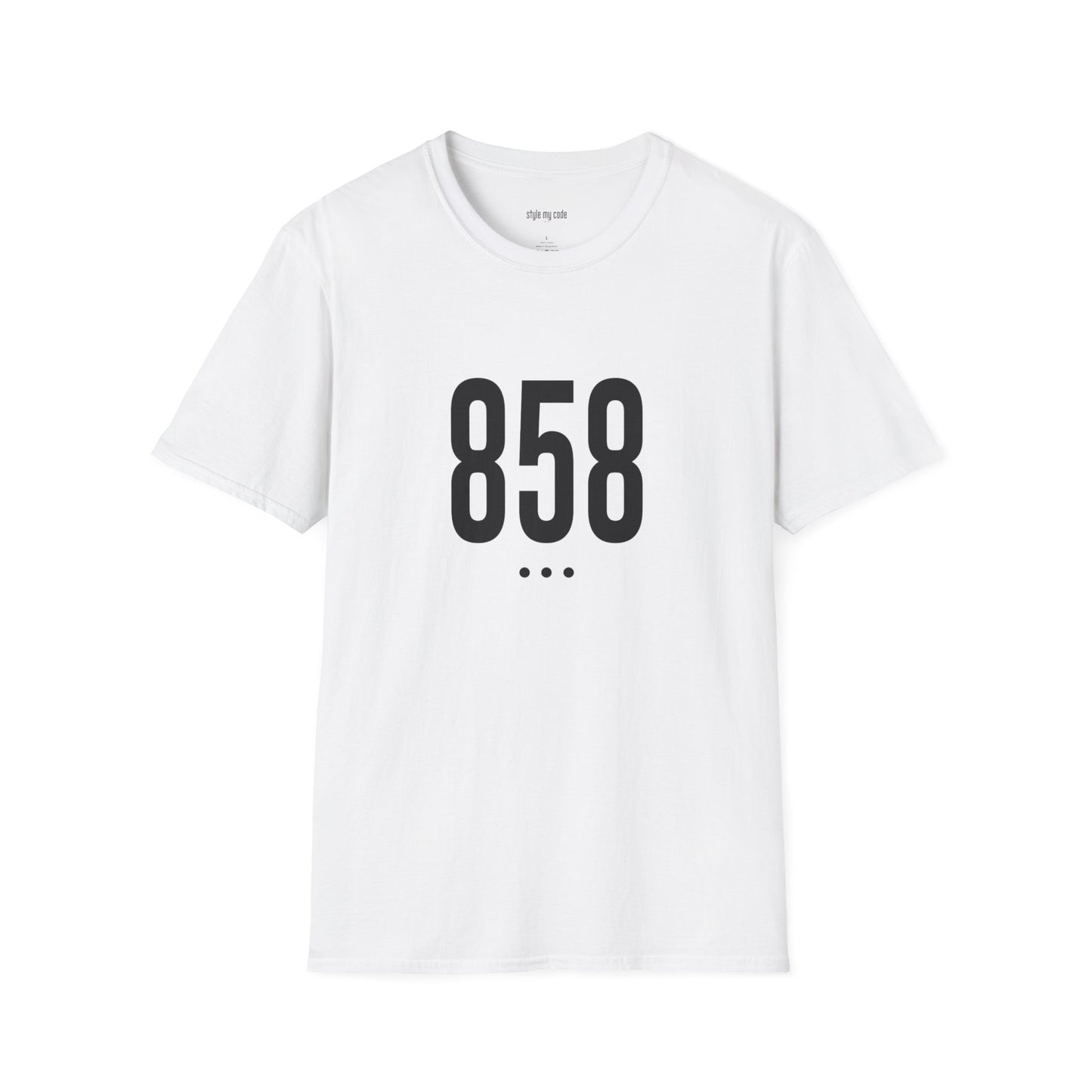 858 Black Logo Front Unisex Soft-style T-Shirt