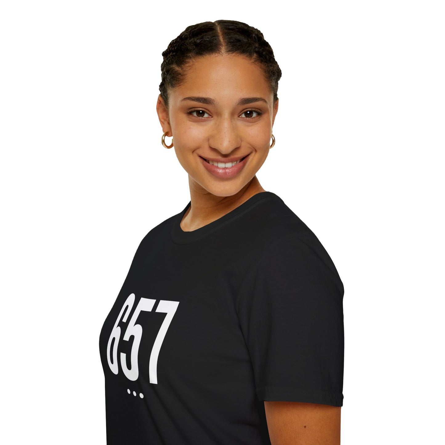 657 White Logo Front Unisex Soft-style T-Shirt