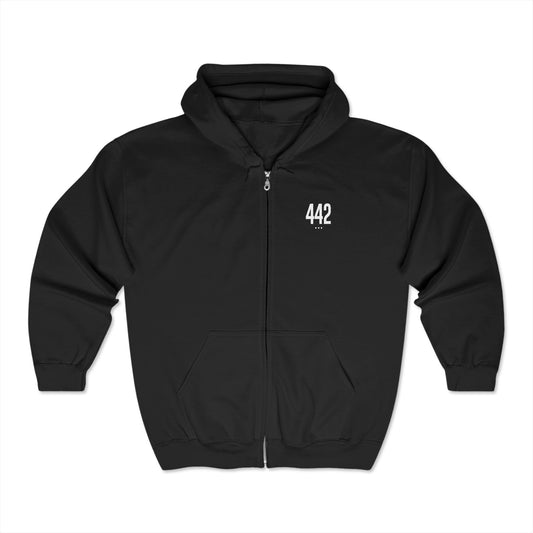 442 White Logo Zip Hoodie