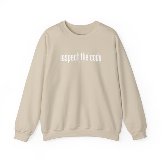 White "Respect the Code" Crewneck Sweatshirt