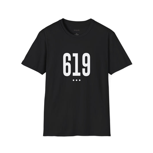 619 White Logo Front Unisex Softstyle T-Shirt