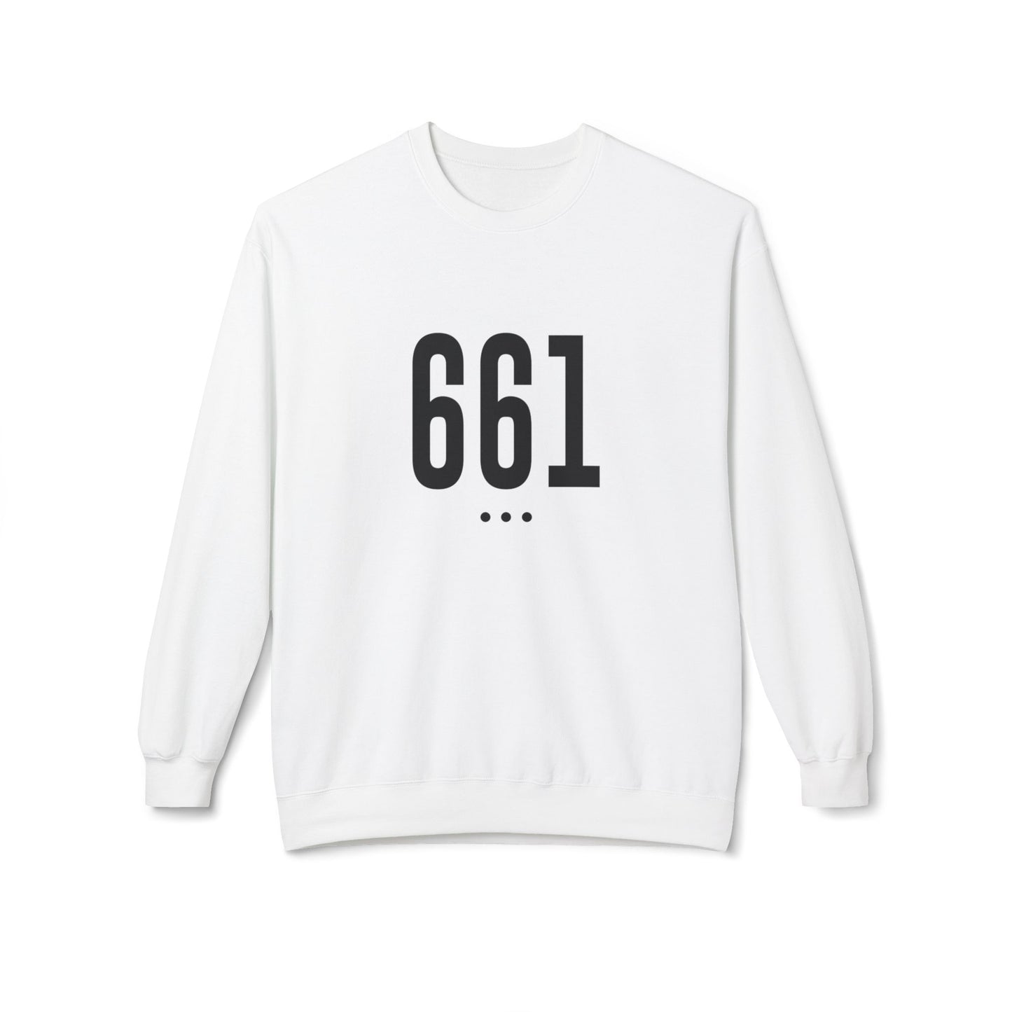 661 Unisex Black Logo Front Crewneck Sweatshirt