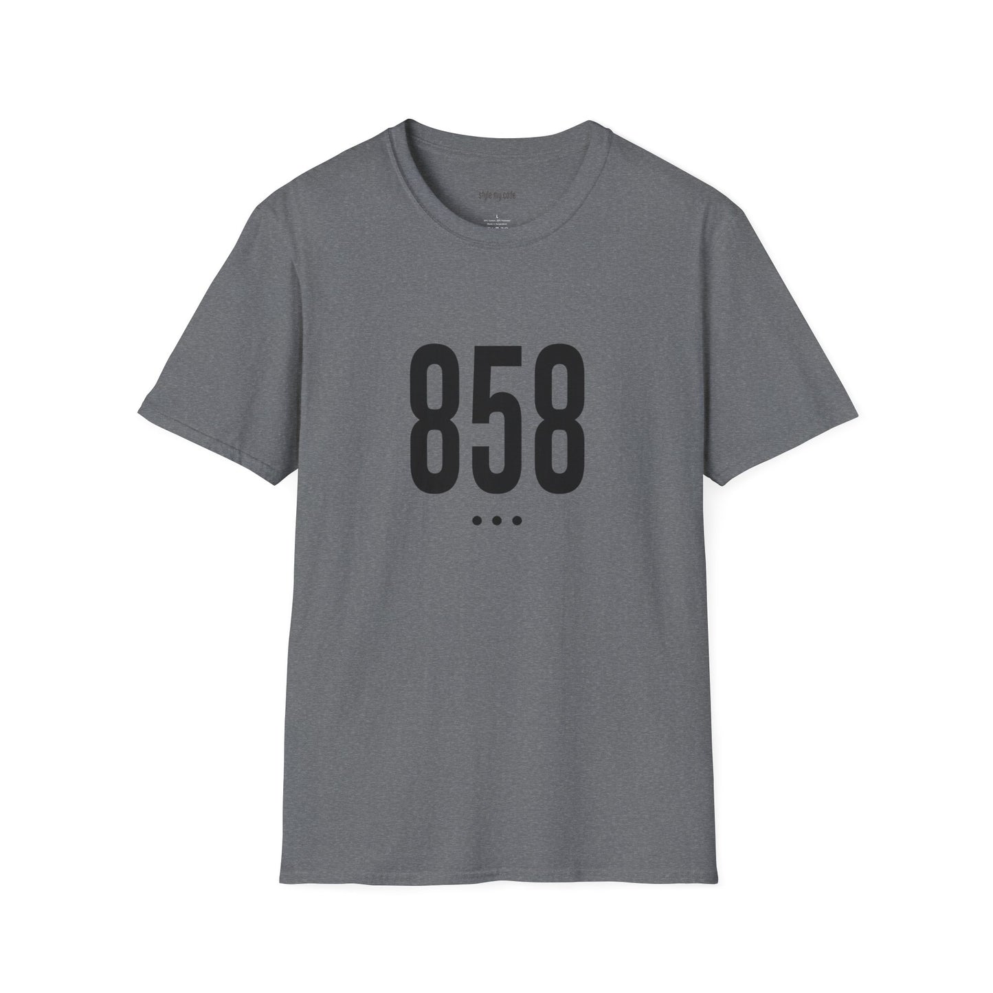 858 Black Logo Front Unisex Soft-style T-Shirt