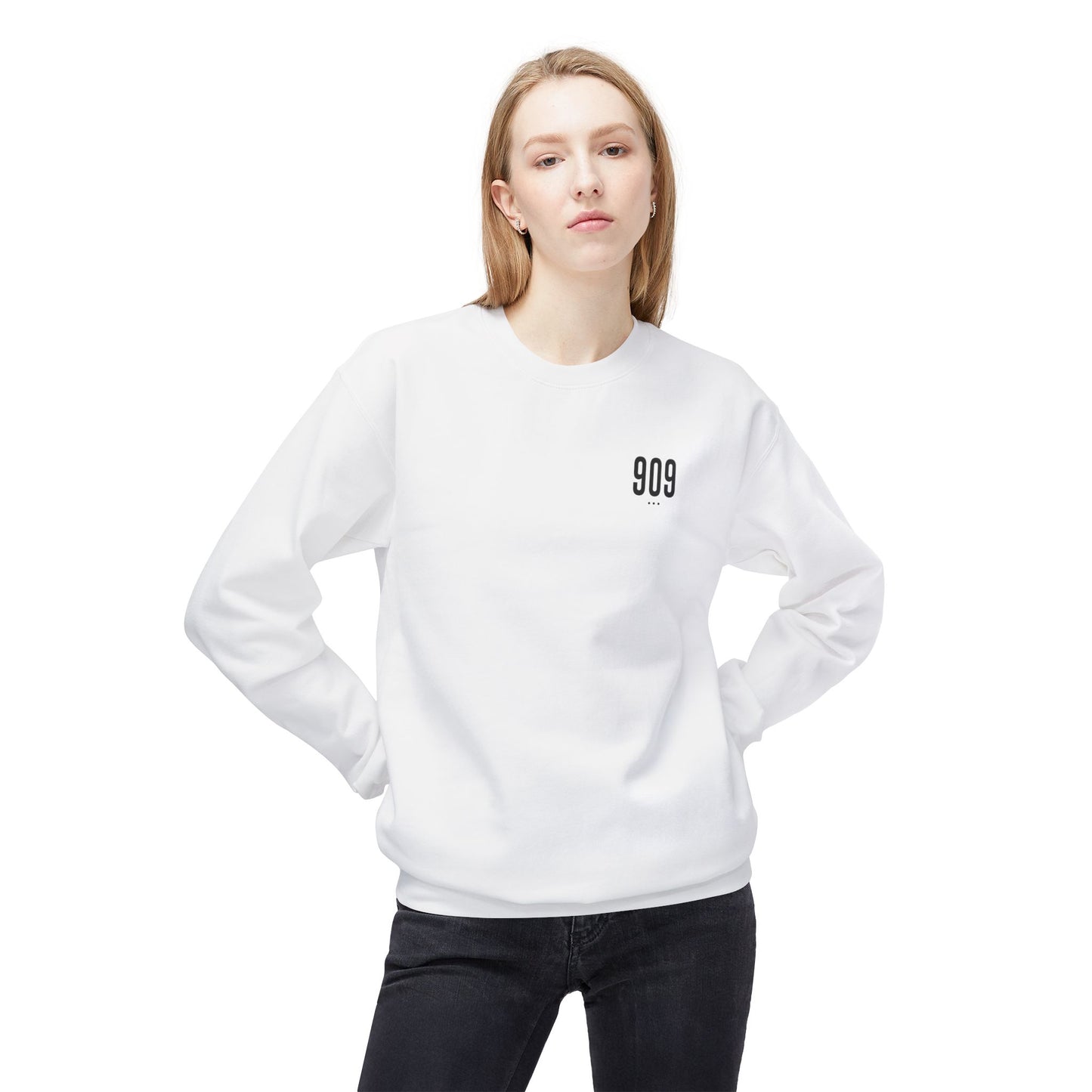 909 Black Logo Crewneck Sweatshirt