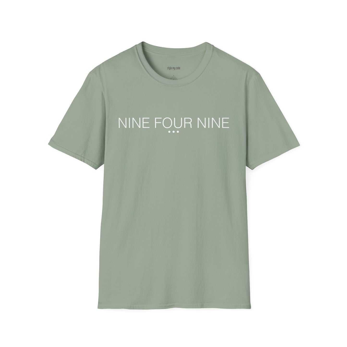 Minimalist Unisex Softstyle T-Shirt - "NINE FOUR NINE"