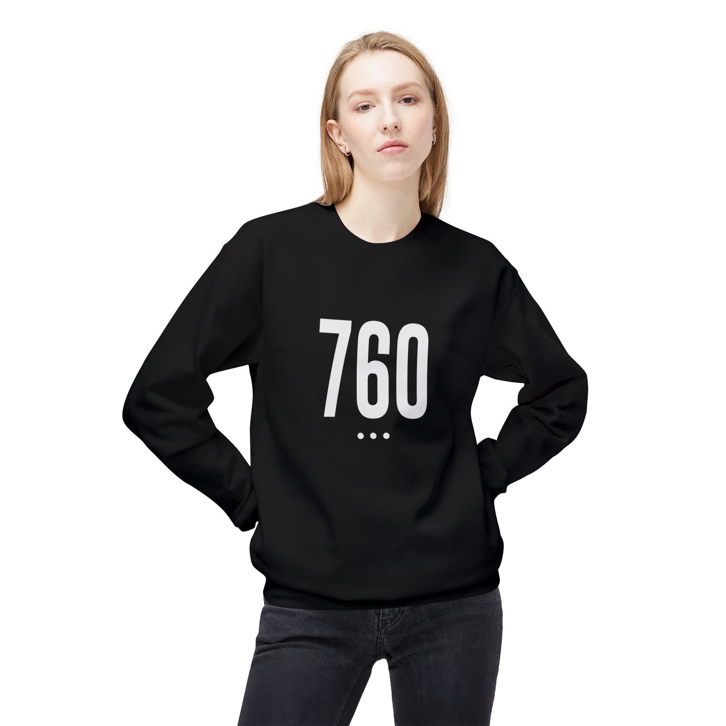 760 White Logo Front Unisex Crewneck Sweatshirt