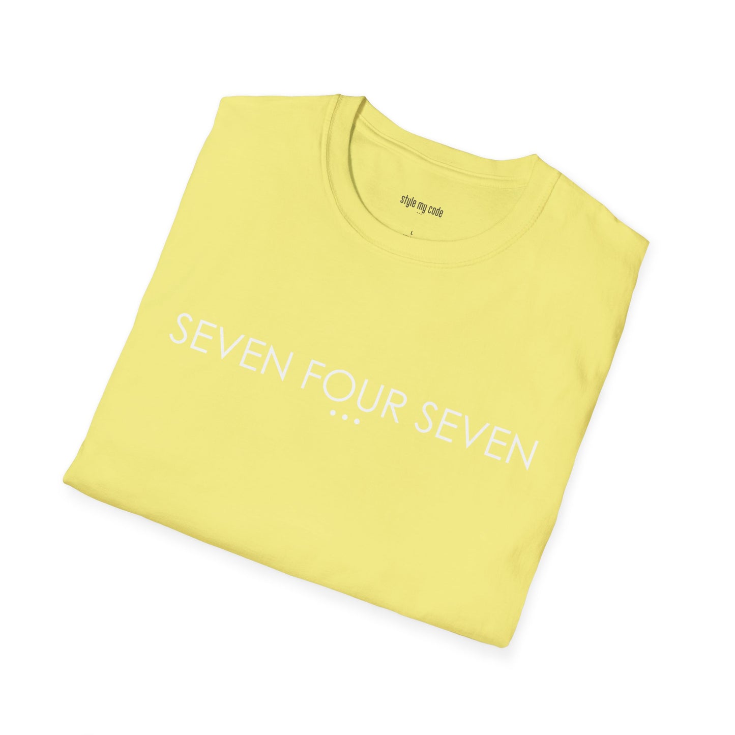 "SEVEN FOUR SEVEN" Design T-Shirt