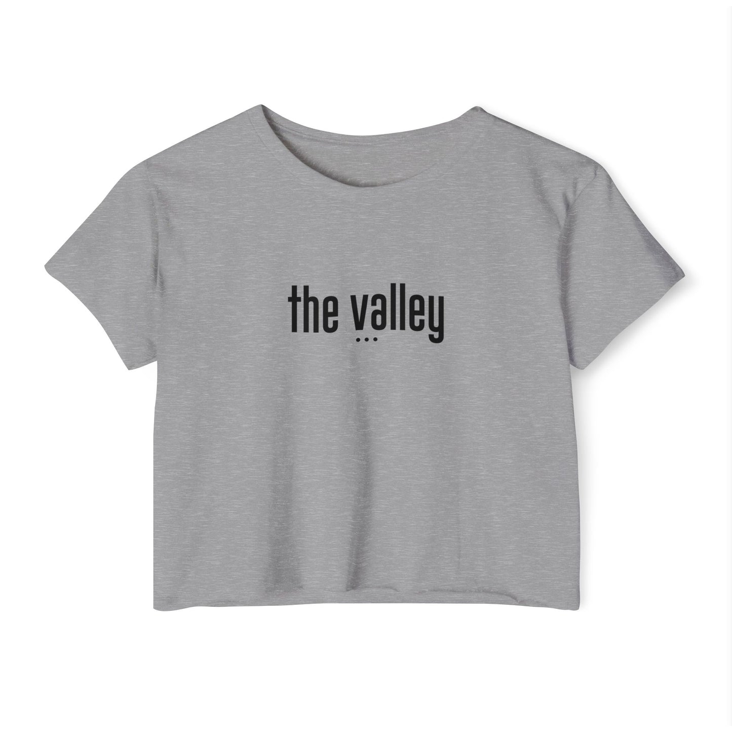 Trendy Women's Festival Crop - "The Valley" Graphic Crop Tee for Summer Vibes