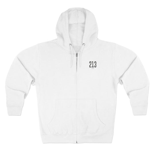 213 - White Zip Hoodie