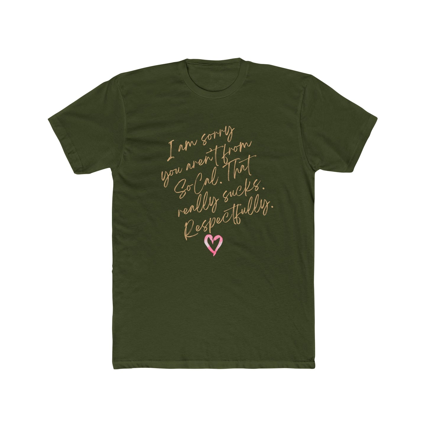 Funny Apology Tee - Unisex Cotton Crew Shirt with Heart Design