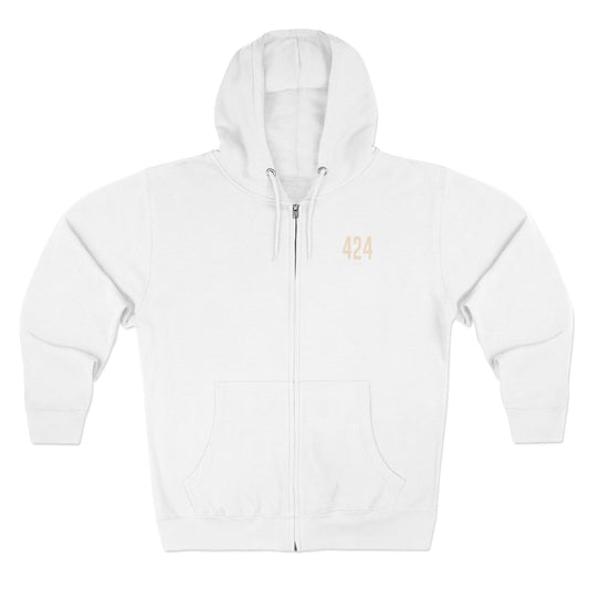 424 - White Zip Hoodie