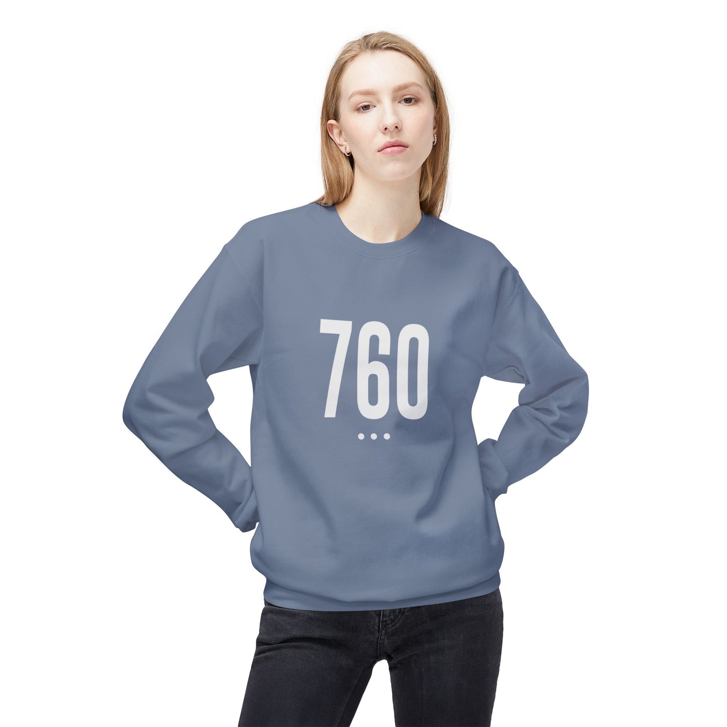 760 White Logo Front Unisex Crewneck Sweatshirt