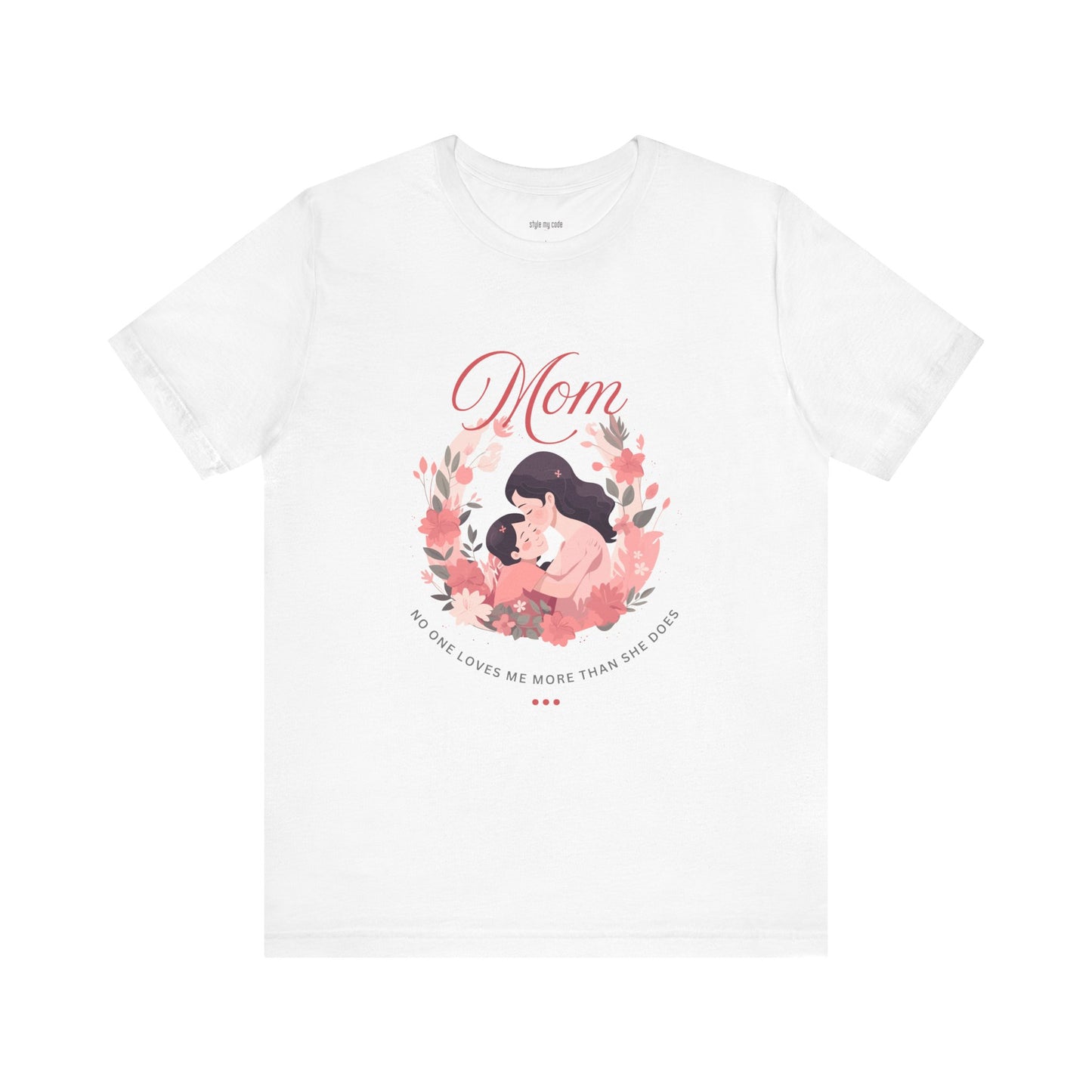 Mom Love Short Sleeve Tee - Floral Heart Design