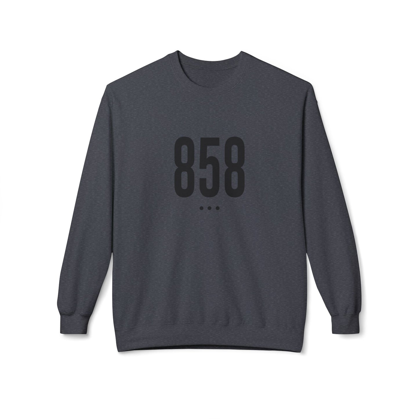 858 Black Logo Front Unisex Crewneck Sweatshirt