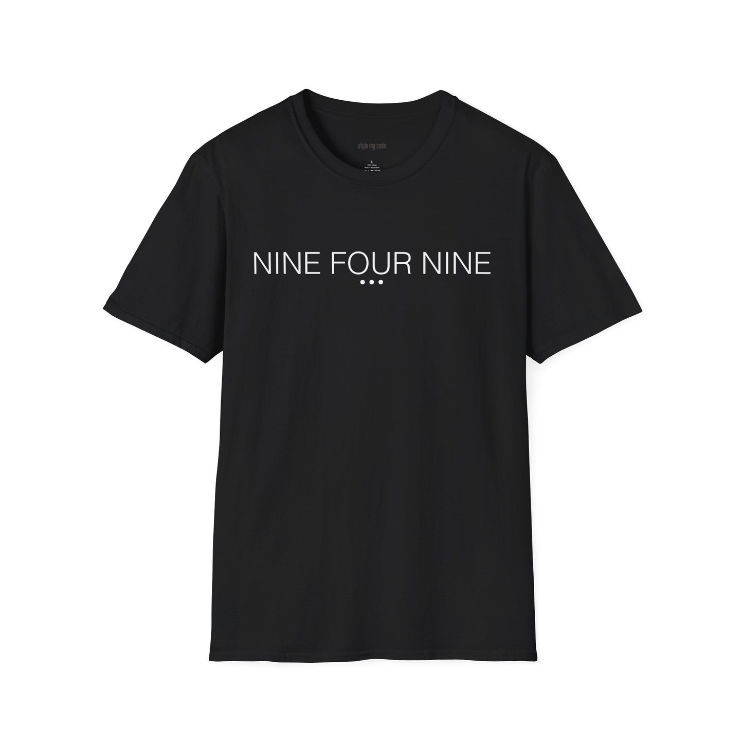 Minimalist Unisex Softstyle T-Shirt - "NINE FOUR NINE"