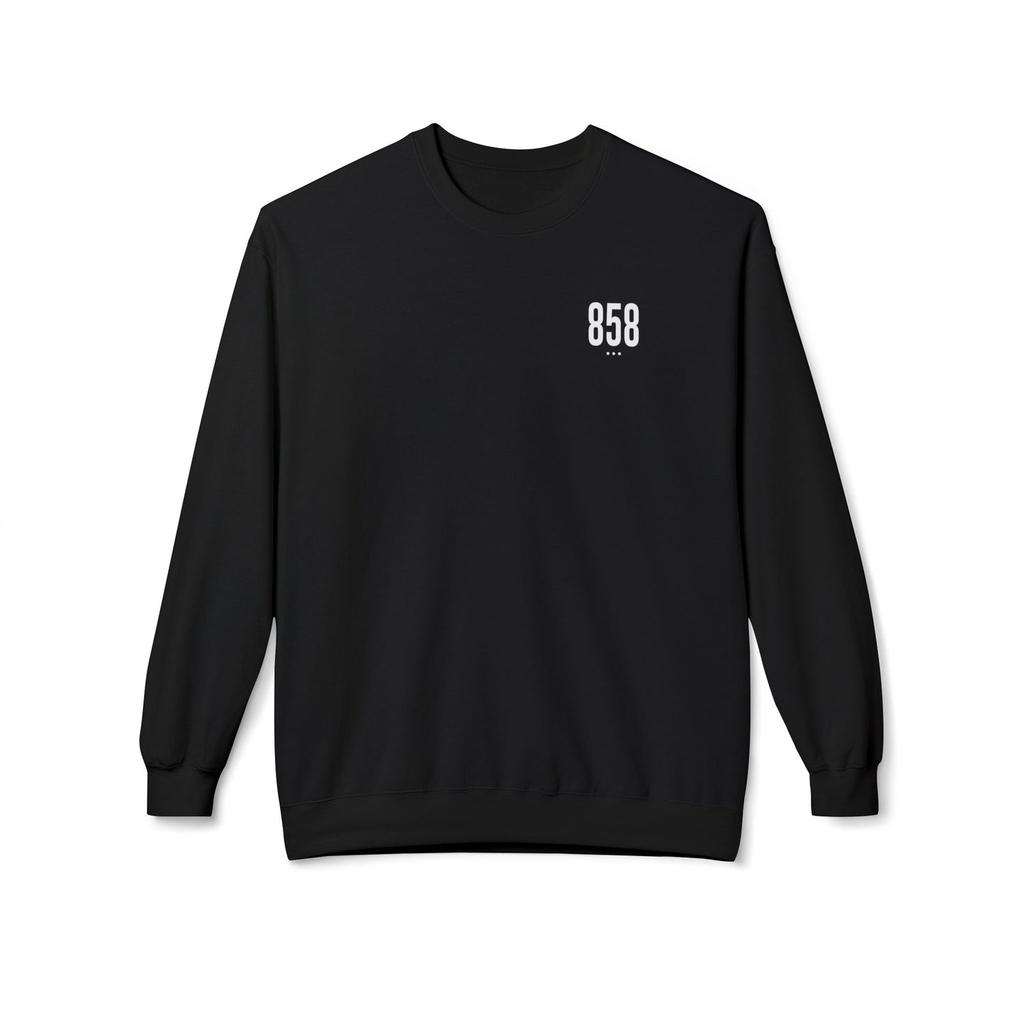 858 White Logo Front Unisex Crewneck Sweatshirt