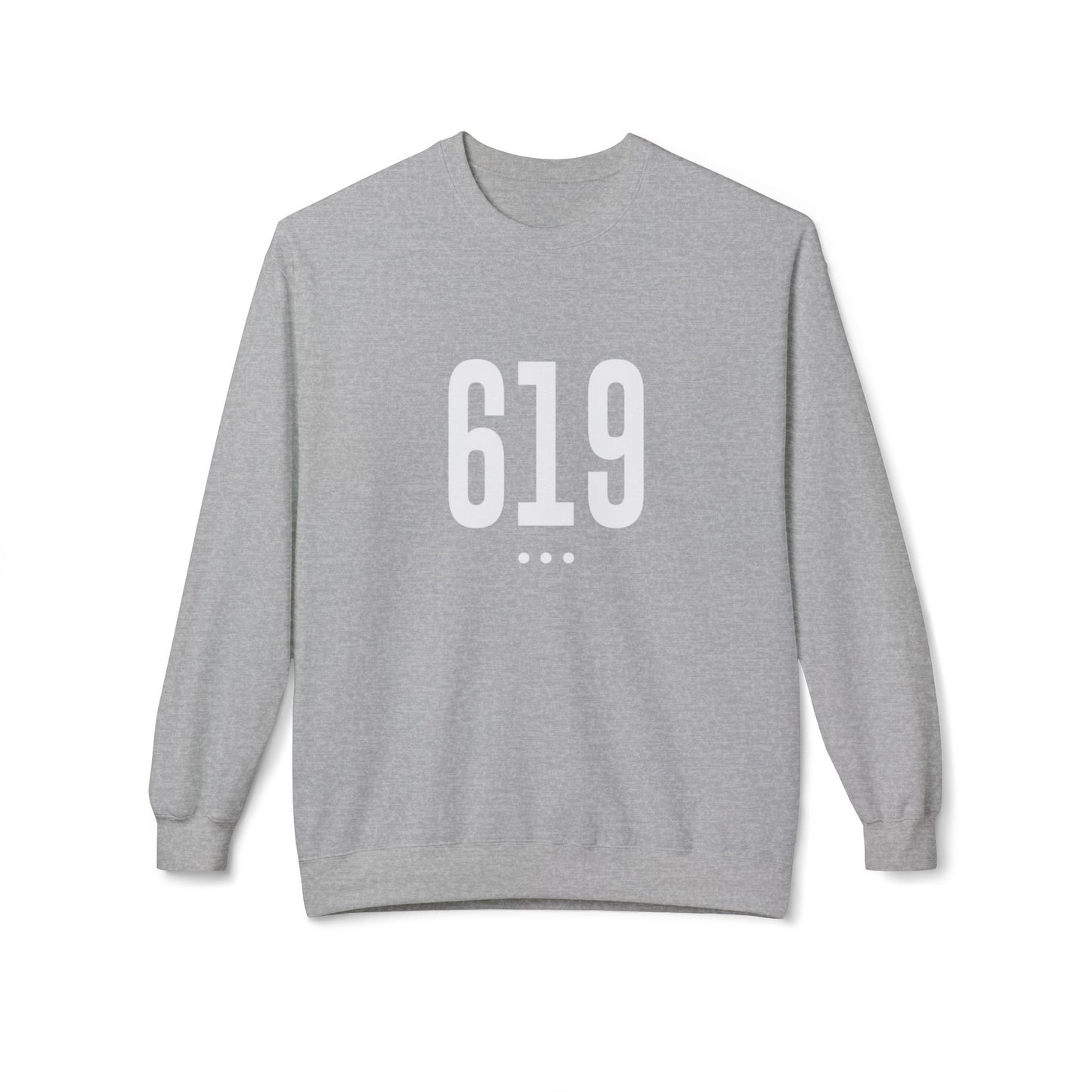 619 White Logo Front Unisex Crewneck Sweatshirt