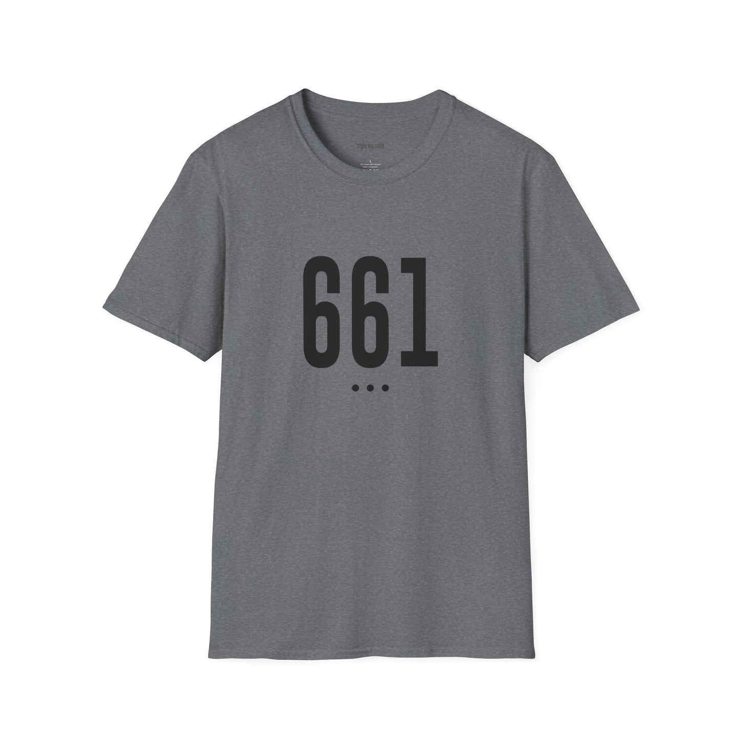 661 Unisex Black Logo Front Soft-style T-Shirt