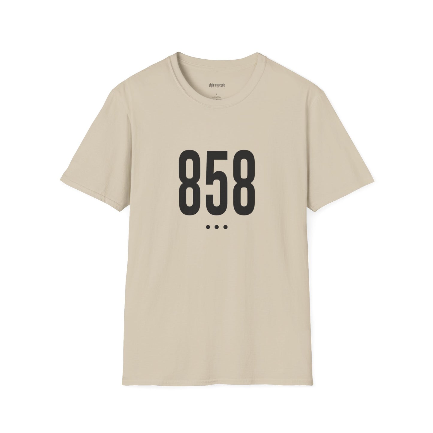 858 Black Logo Front Unisex Soft-style T-Shirt