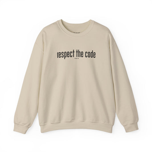 Black "Respect the Code" Crewneck Sweatshirt