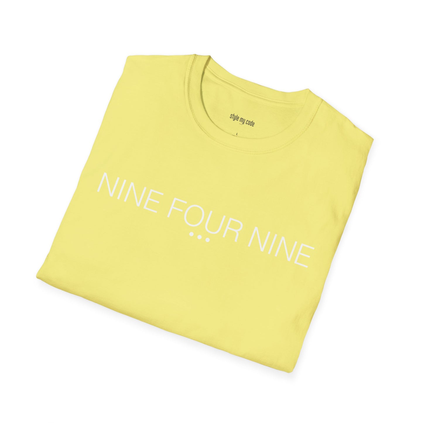 Minimalist Unisex Softstyle T-Shirt - "NINE FOUR NINE"