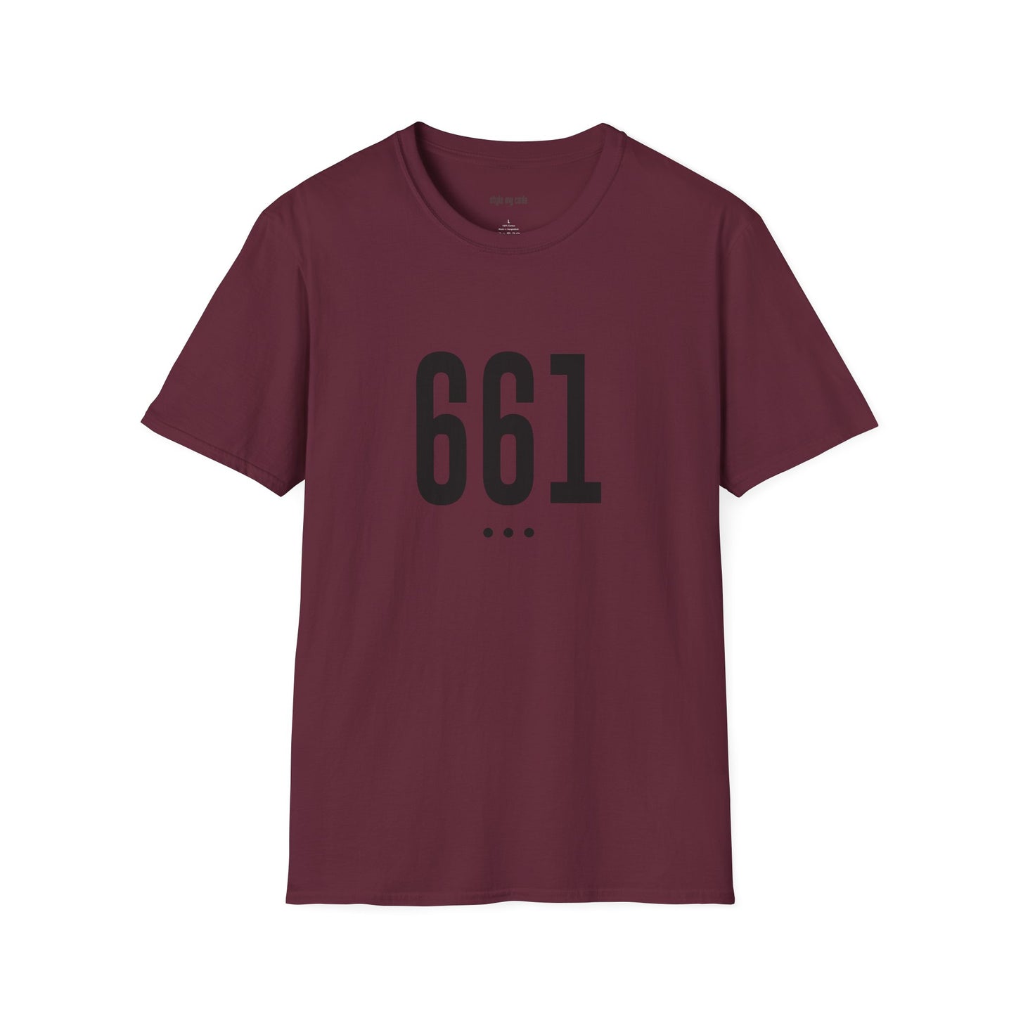 661 Unisex Black Logo Front Soft-style T-Shirt