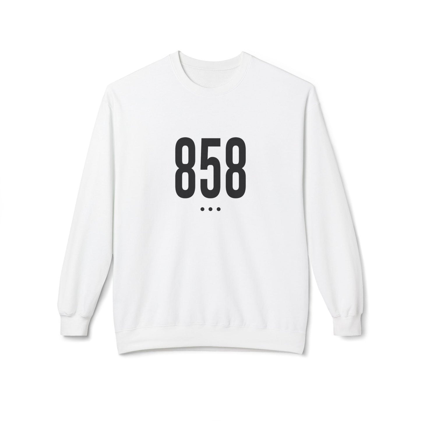 858 Black Logo Front Unisex Crewneck Sweatshirt