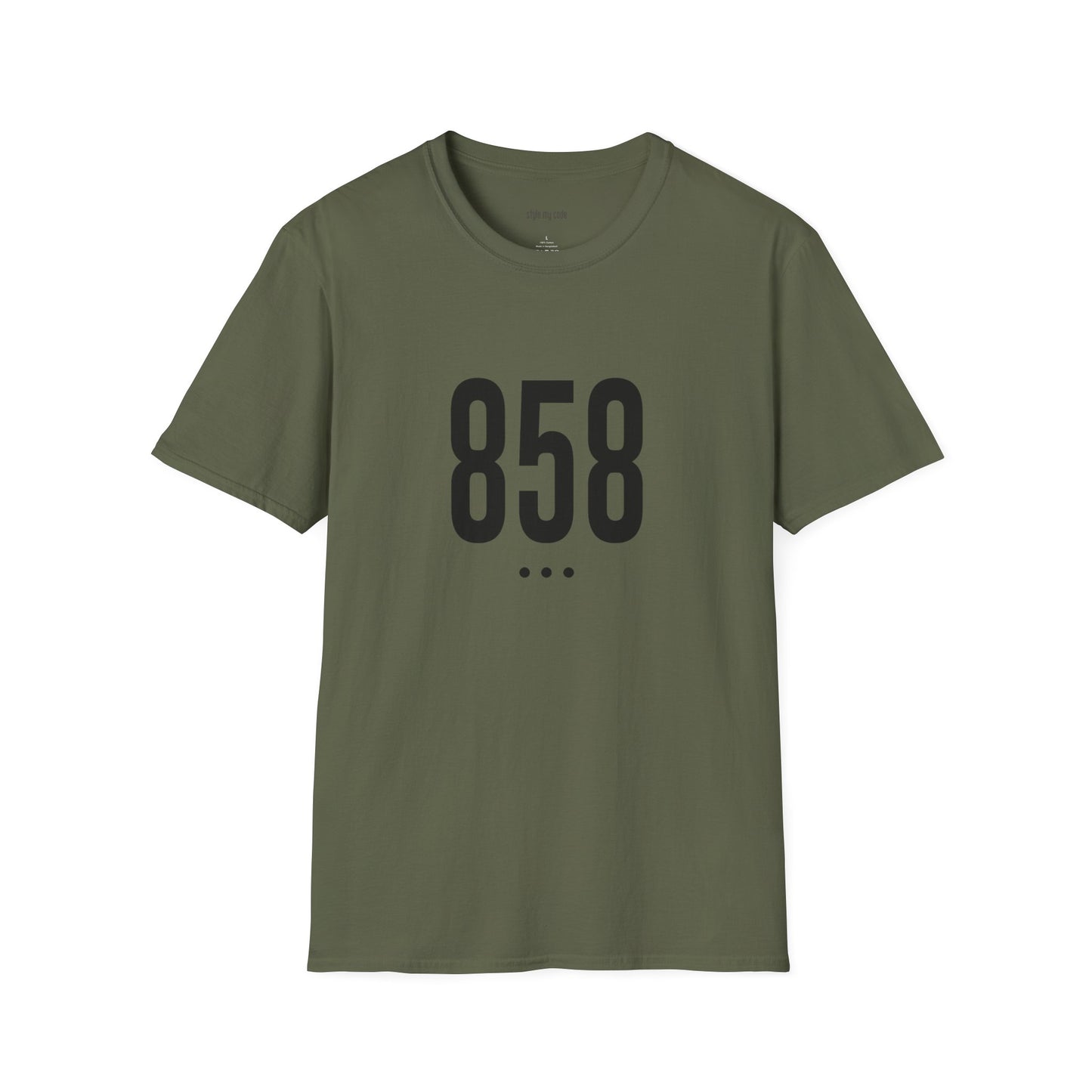 858 Black Logo Front Unisex Soft-style T-Shirt