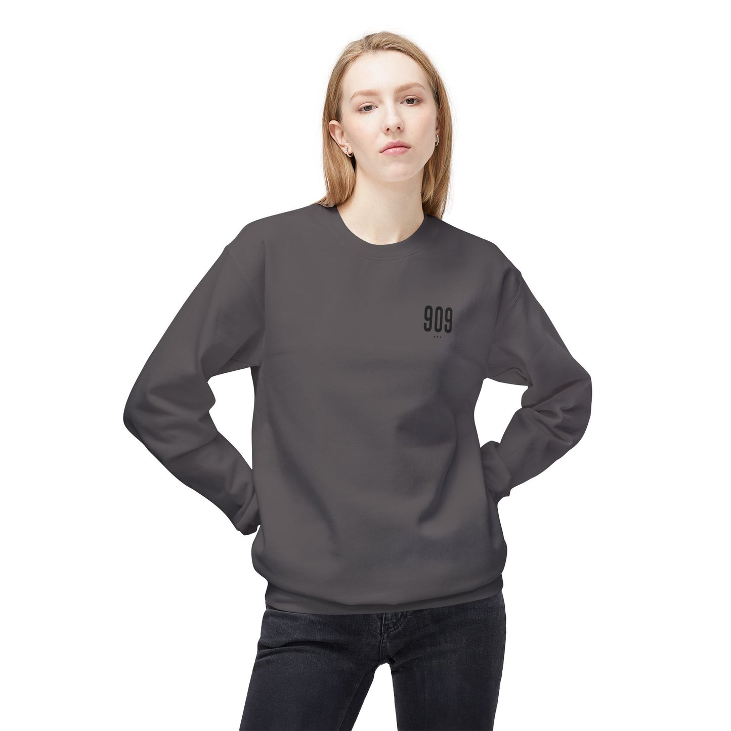 909 Black Logo Crewneck Sweatshirt